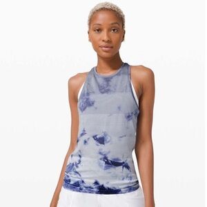 Lululemon Swiftly Tech Tank Top in Shibori Midnight/Orchid Stripe Tie-Dye